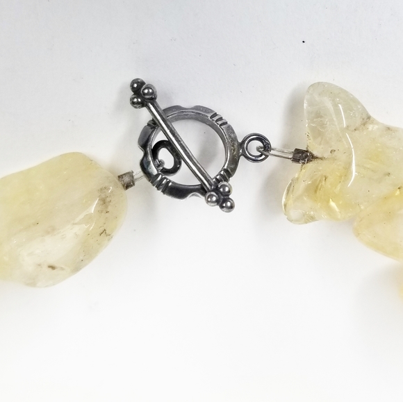 Polished Quartz Necklace w/ Turquoise Pendant - Picture 10 of 10